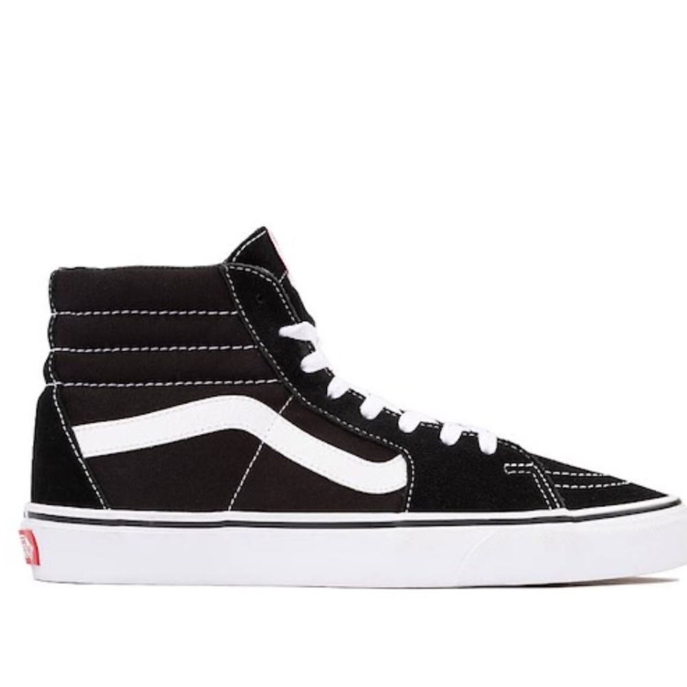 Vans Men's Black and White High-Top Sneakers